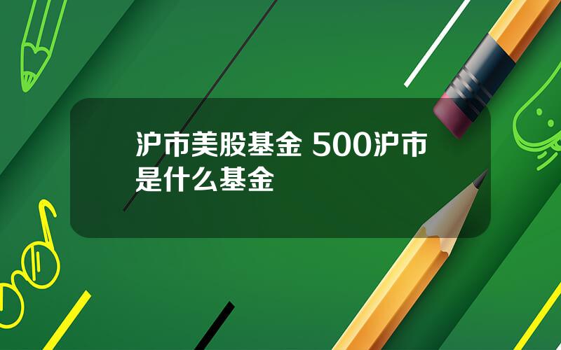 沪市美股基金 500沪市是什么基金